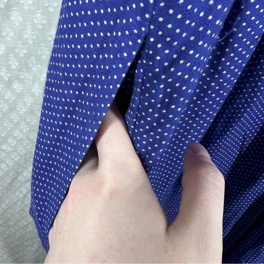 Anthropologie Maeve Blue Polka Dot Eyelet Jumpsuit - Picture 7 of 8